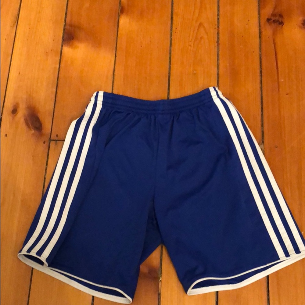 Adidas soccer long blue shorts